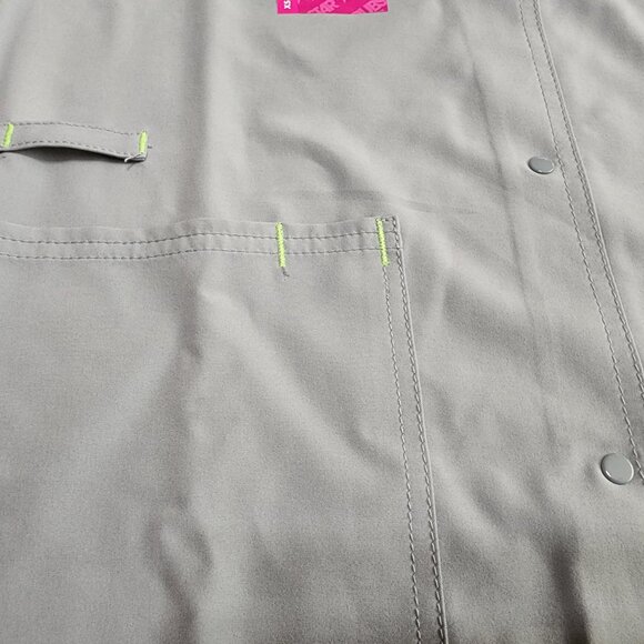 Scrubstar Womens Warm Up Premium Scrub Top Jacket Snap Front Stretch Ash Grey - Picture 7 of 7